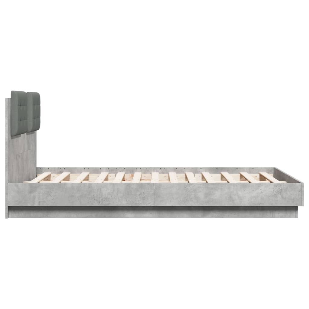Bed Frame without Mattress Concrete Grey 135x190 cm Double