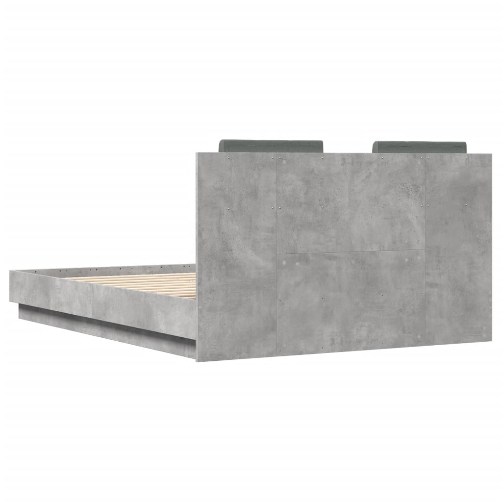Bed Frame without Mattress Concrete Grey 120x190 cm Small Double