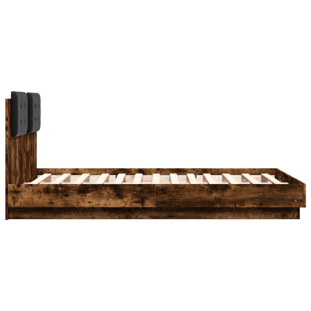 Bed Frame without Mattress Smoked Oak 120x190 cm Small Double