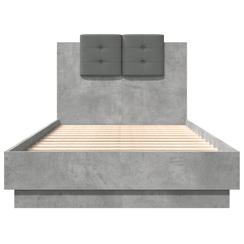 Bed Frame without Mattress Concrete Grey 90x190 cm Single
