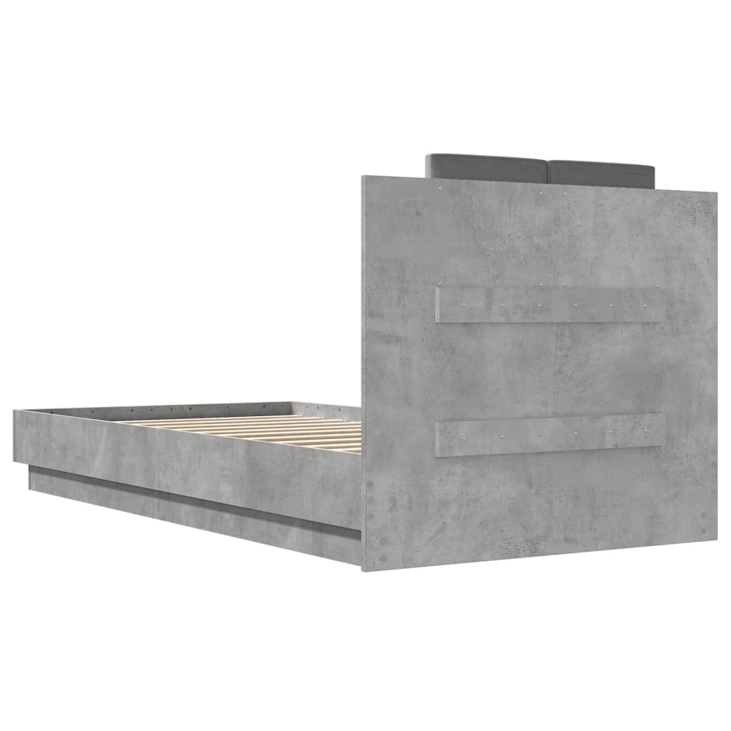 Bed Frame without Mattress Concrete Grey 90x190 cm Single