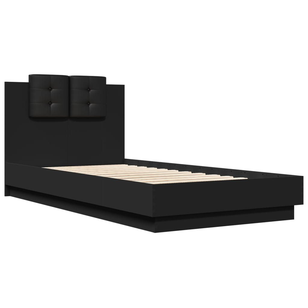Bed Frame without Mattress Black 75x190 cm Small Single