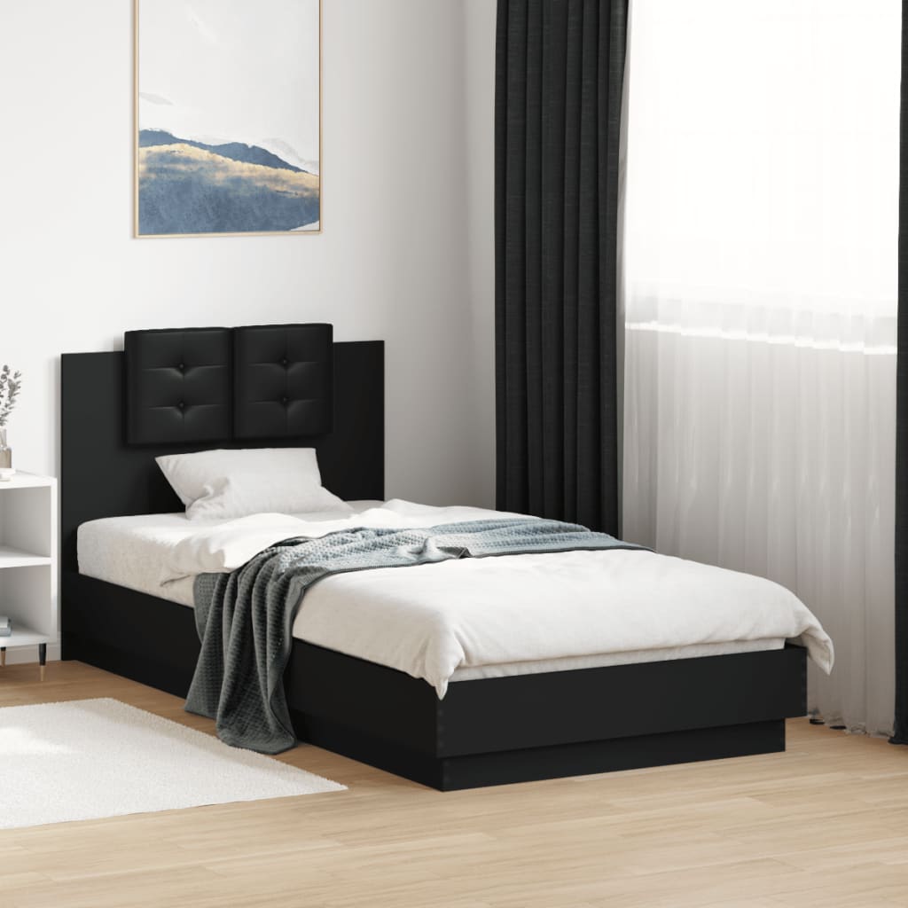 Bed Frame without Mattress Black 75x190 cm Small Single