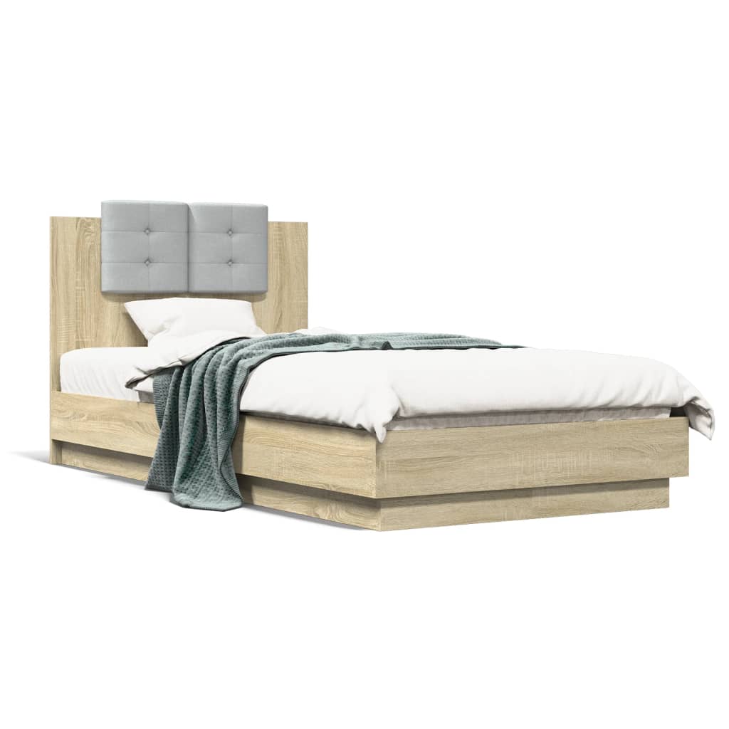 Bed Frame without Mattress Sonoma Oak 75x190 cm Small Single