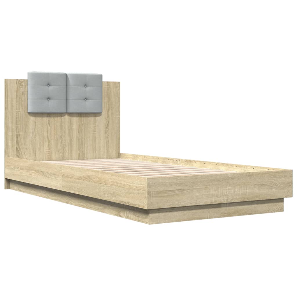 Bed Frame without Mattress Sonoma Oak 75x190 cm Small Single