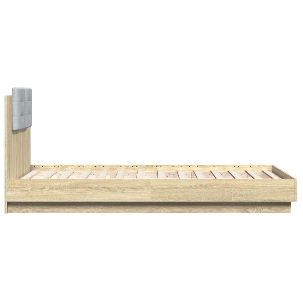 Bed Frame without Mattress Sonoma Oak 75x190 cm Small Single