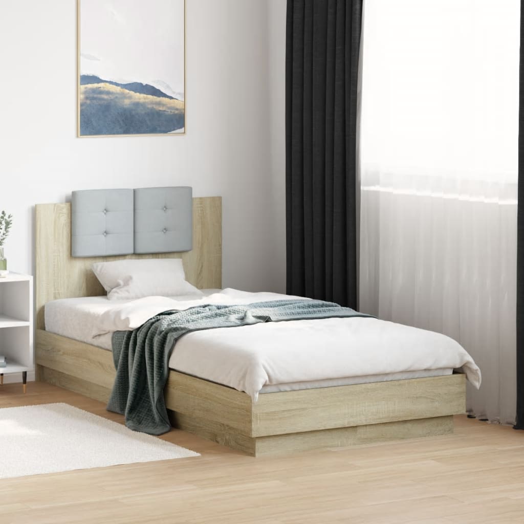 Bed Frame without Mattress Sonoma Oak 75x190 cm Small Single
