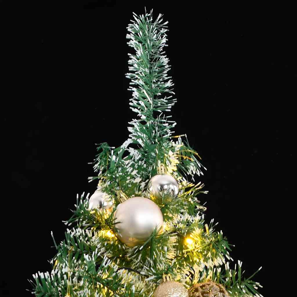 Artificial Christmas Tree 300 LEDs&Ball Set&Flocked Snow 210 cm