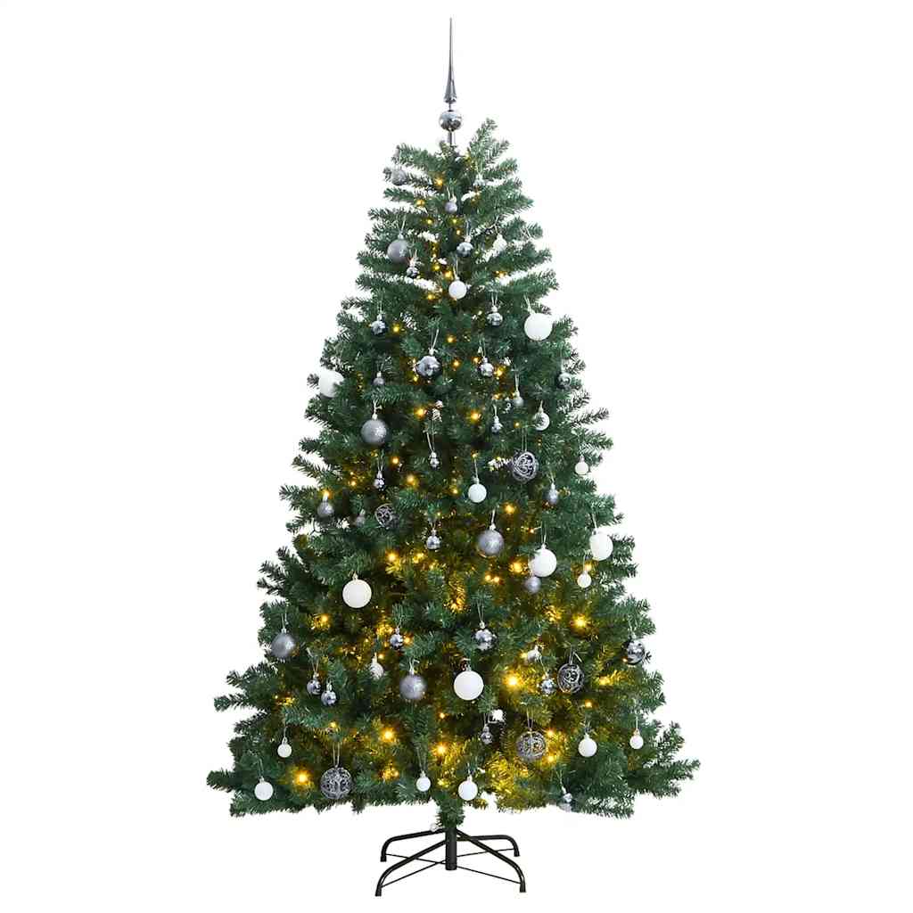 Artificial Hinged Christmas Tree 300 LEDs & Ball Set 210 cm