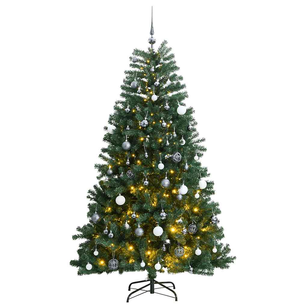 Artificial Hinged Christmas Tree 300 LEDs & Ball Set 240 cm