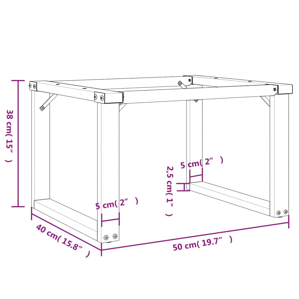 Coffee Table Legs O-Frame 50X40X38 Cm Steel