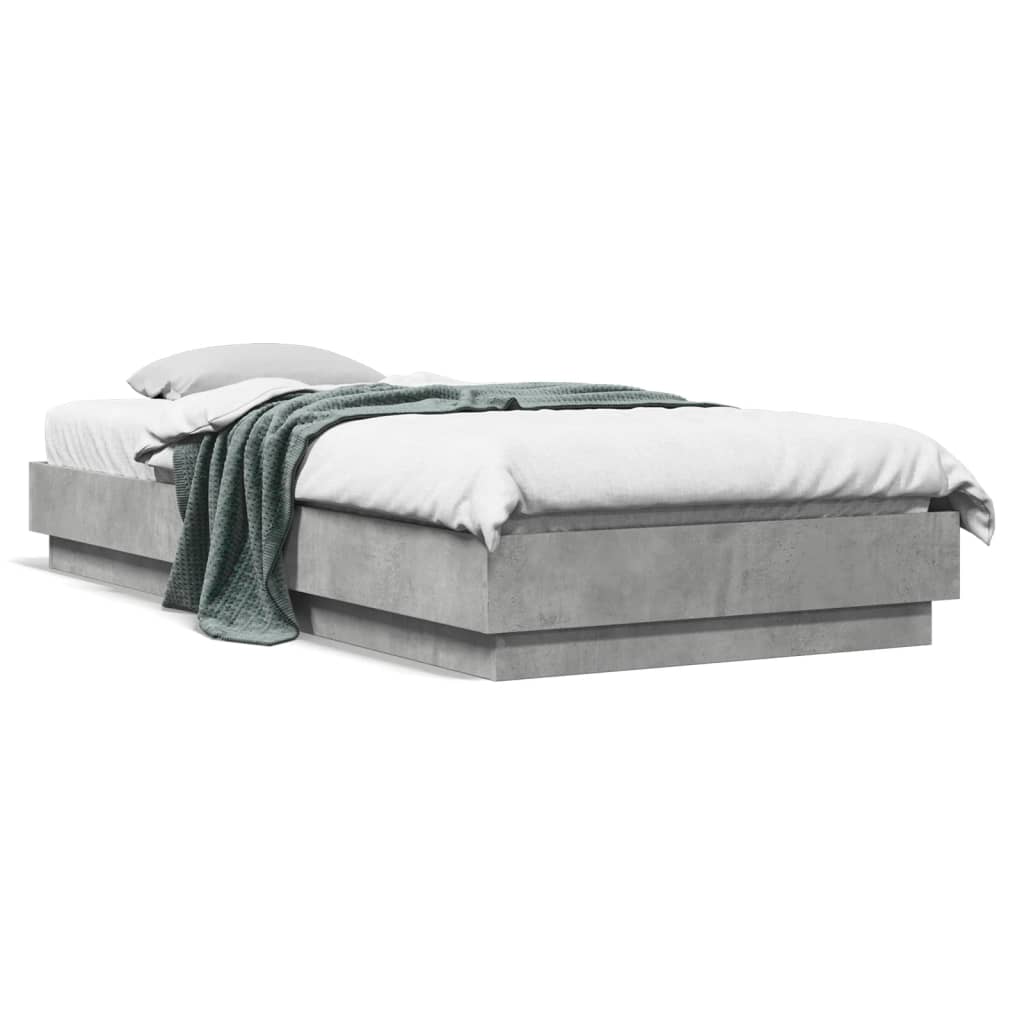 Bed Frame without Mattress Concrete Grey 100x200 cm