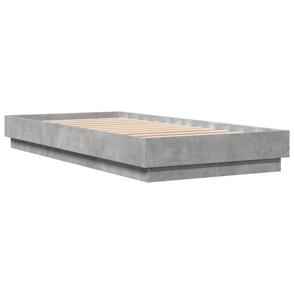 Bed Frame without Mattress Concrete Grey 100x200 cm