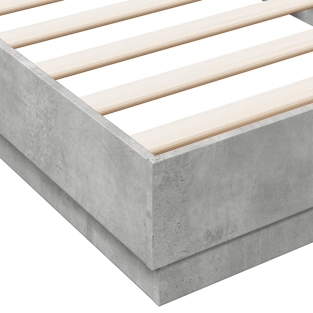 Bed Frame without Mattress Concrete Grey 100x200 cm
