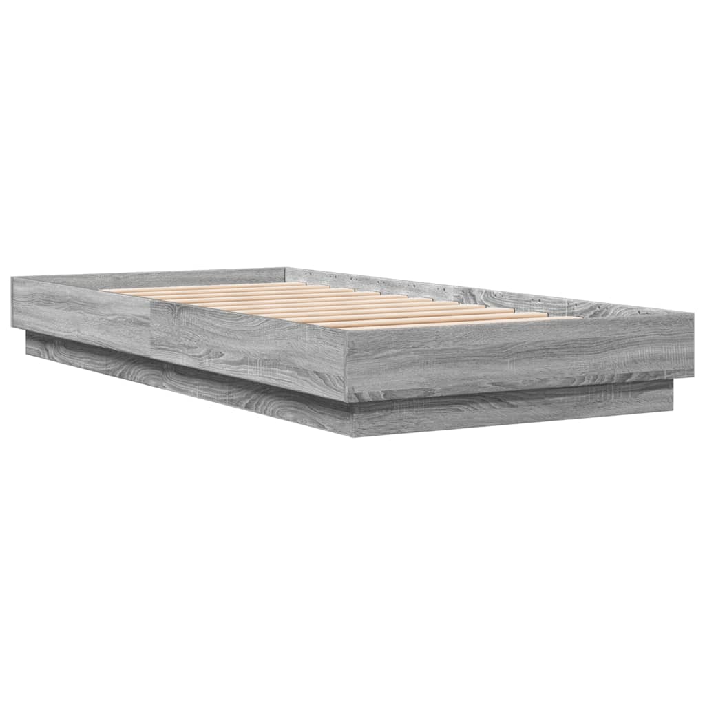 Bed Frame without Mattress Grey Sonoma 100x200 cm Engineered Wood
