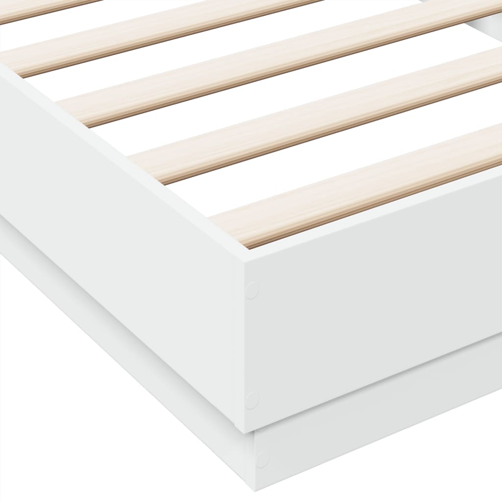 Bed Frame without Mattress White 90x200 cm Engineered Wood