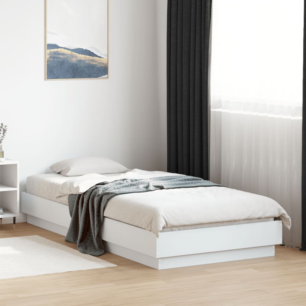 Bed Frame without Mattress White 90x200 cm Engineered Wood