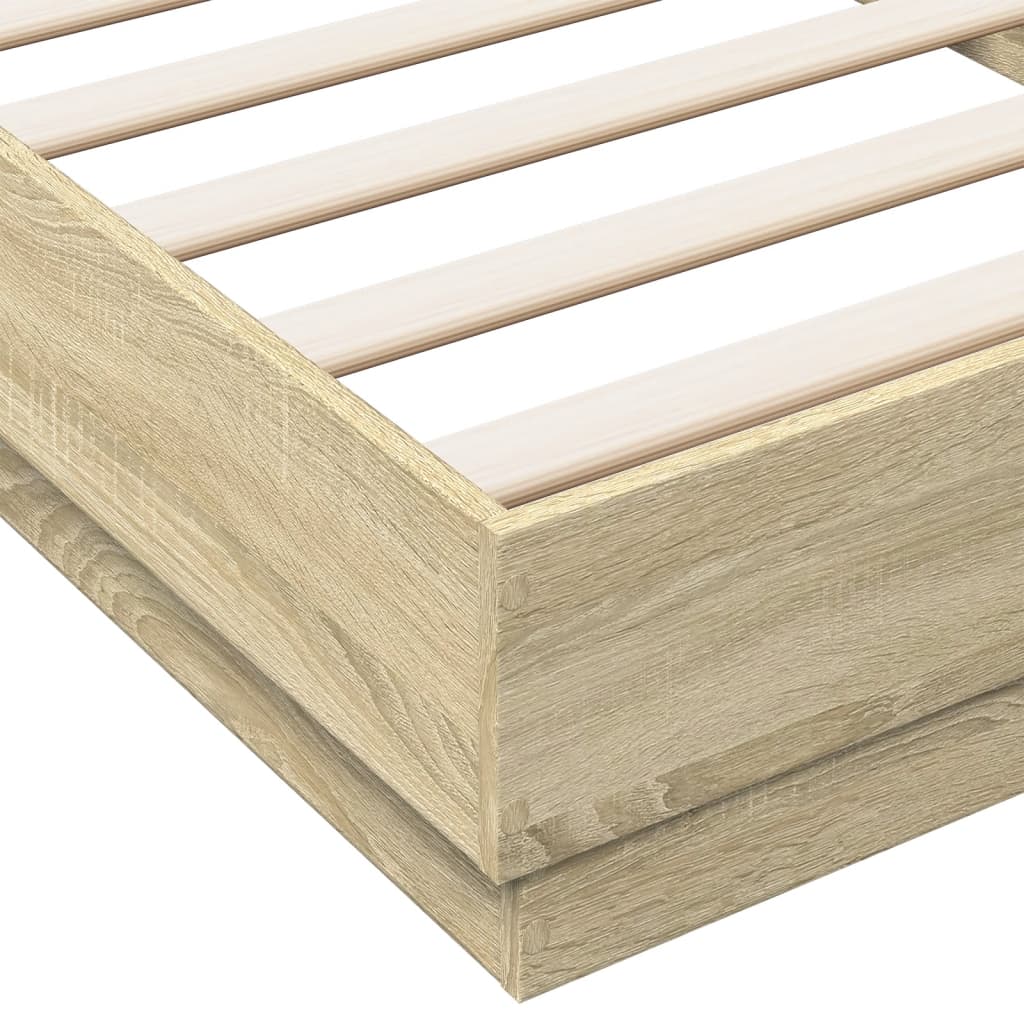 Bed Frame without Mattress Sonoma Oak 90x200 cm Engineered Wood