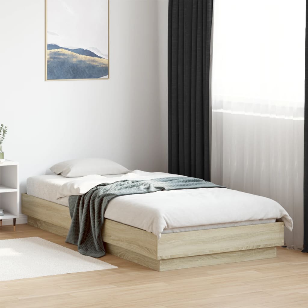 Bed Frame without Mattress Sonoma Oak 90x200 cm Engineered Wood