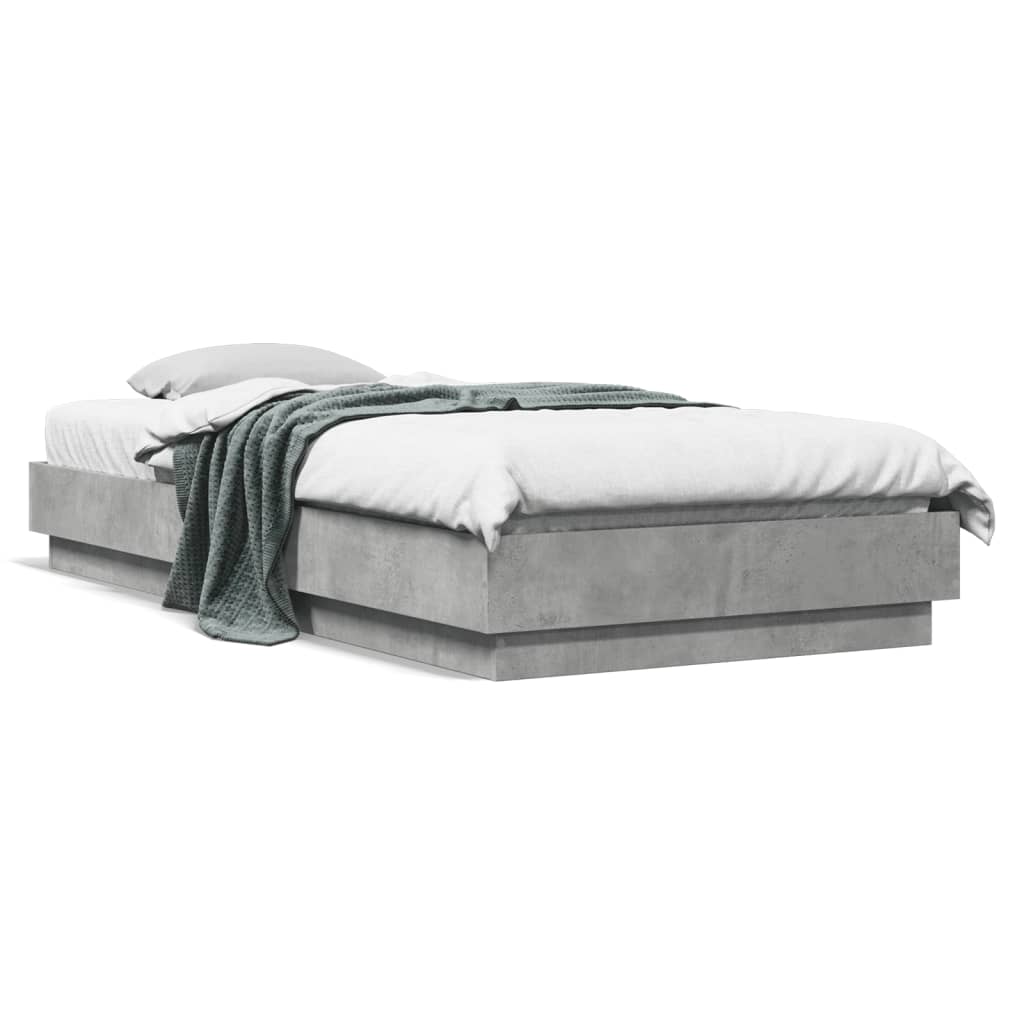 Bed Frame without Mattress Concrete Grey 90x200 cm