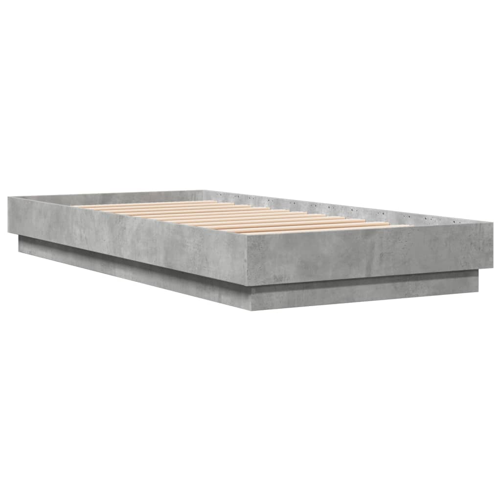Bed Frame without Mattress Concrete Grey 90x200 cm