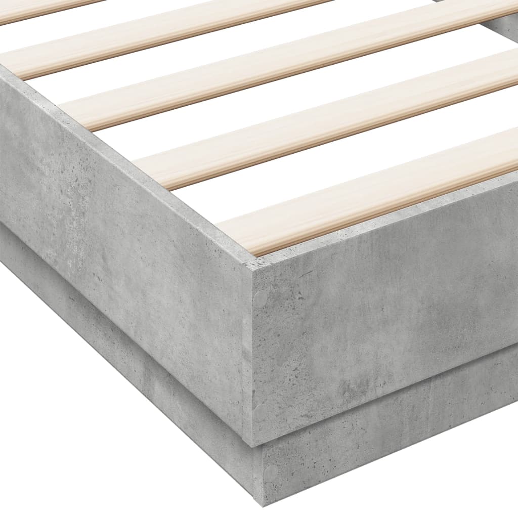Bed Frame without Mattress Concrete Grey 90x200 cm