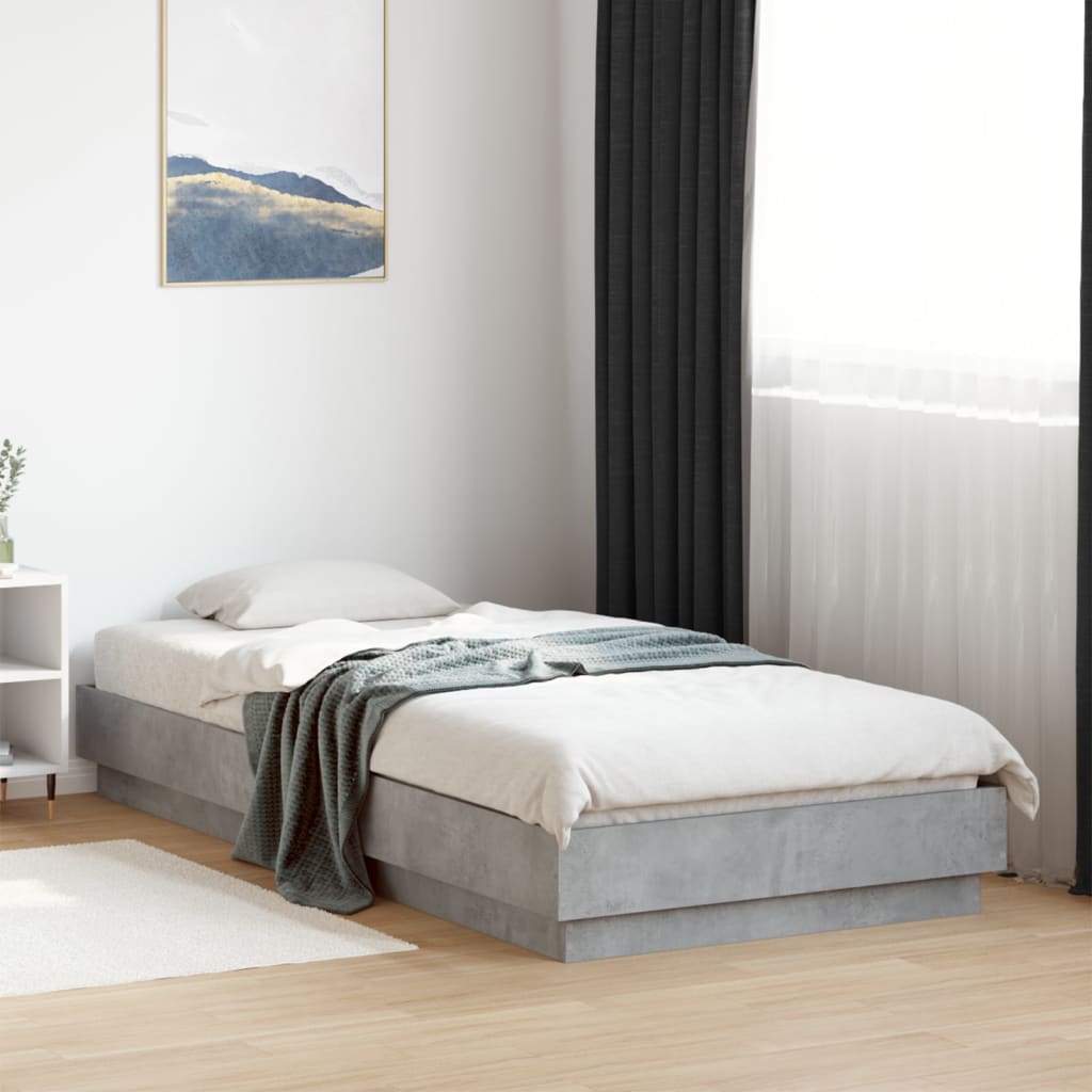 Bed Frame without Mattress Concrete Grey 90x200 cm