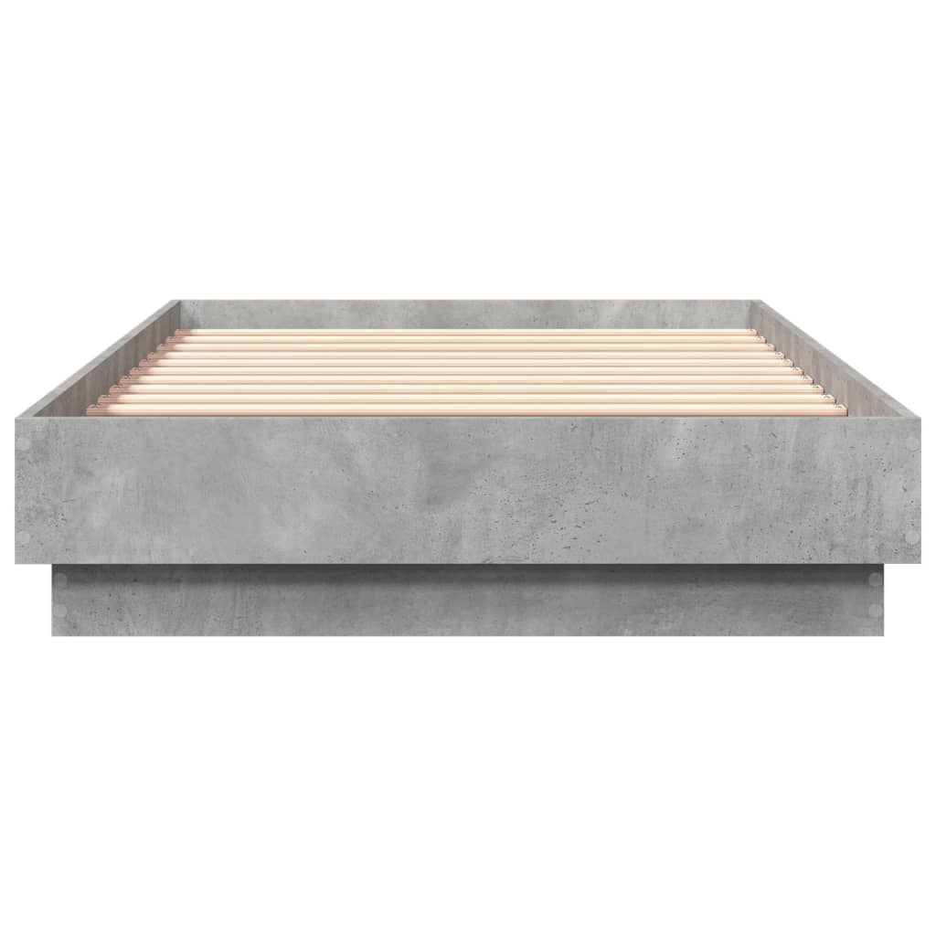 Bed Frame without Mattress Concrete Grey 75x190 cm Small Single