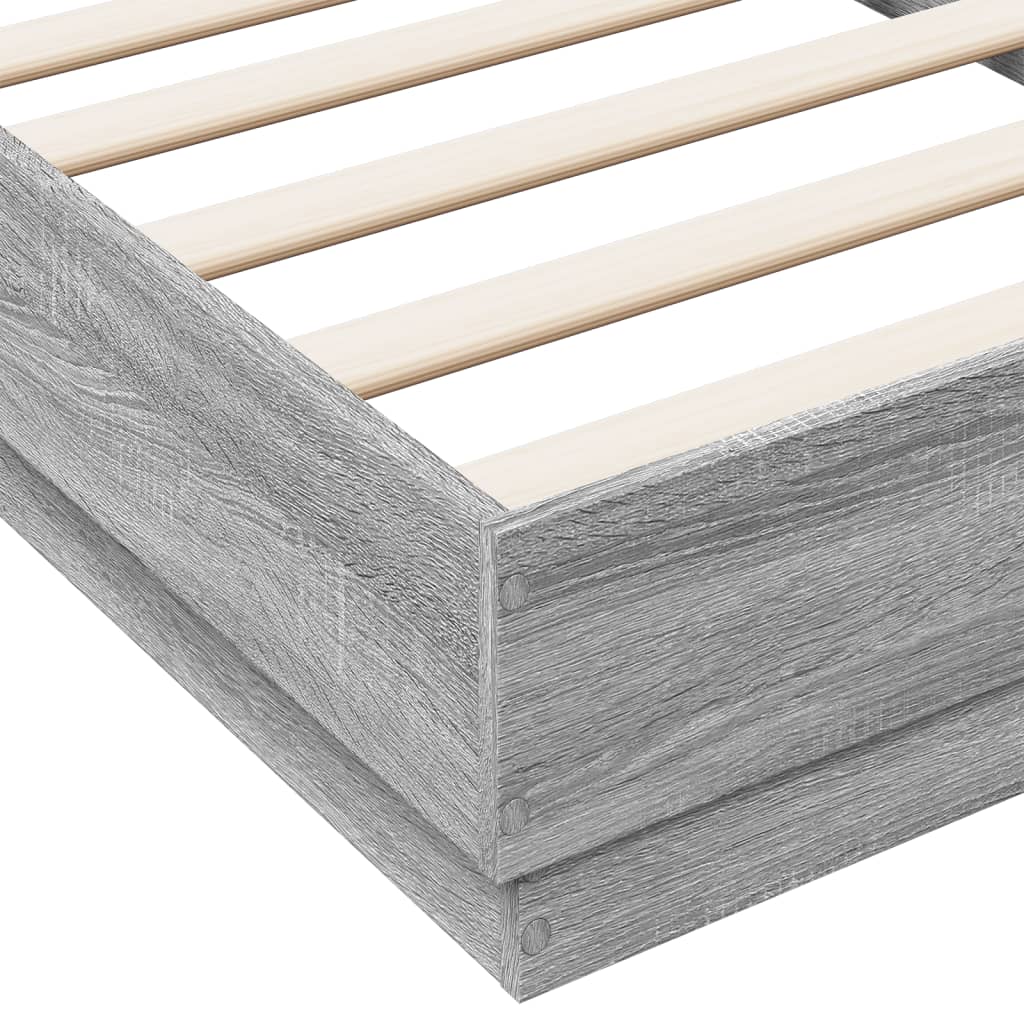 Bed Frame without Mattress Grey Sonoma 75x190 cm Small Single Engineered Wood