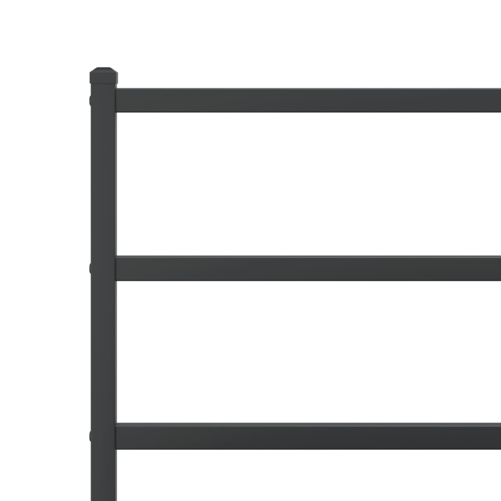 Metal Bed Frame without Mattress with Headboard Black 90x200cm