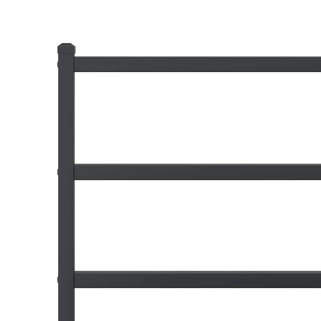 Metal Bed Frame without Mattress with Headboard Black 120x190cm