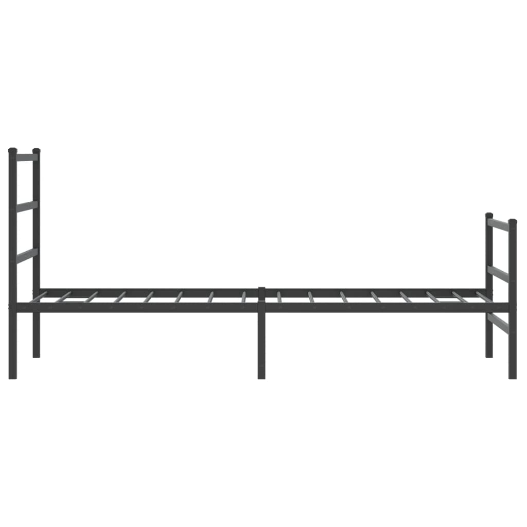 Metal Bed Frame without Mattress with Footboard Black 80x200cm