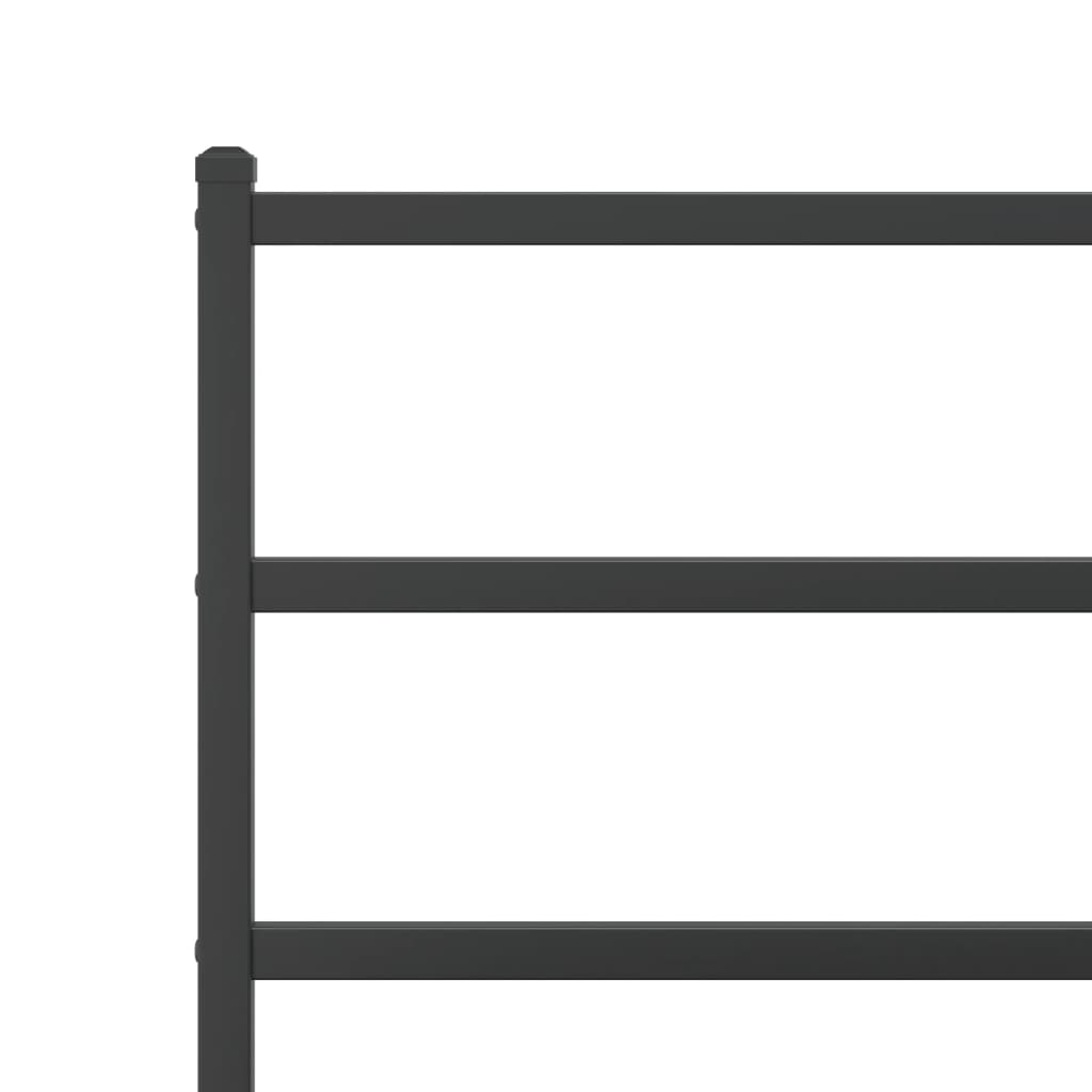 Metal Bed Frame without Mattress with Footboard Black 100x190cm
