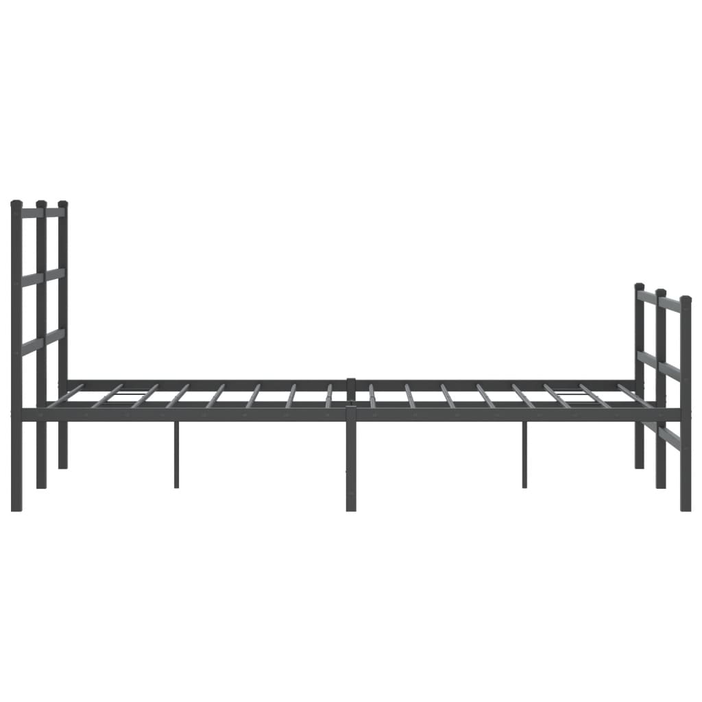 Metal Bed Frame without Mattress with Footboard Black 120x200cm