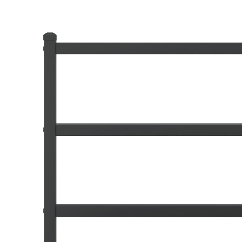 Metal Bed Frame without Mattress with Footboard Black 120x200cm