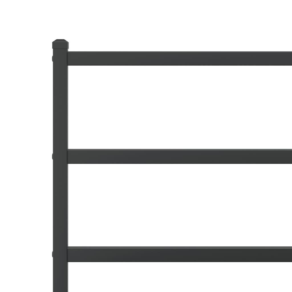Metal Bed Frame without Mattress with Footboard Black 135x190cm