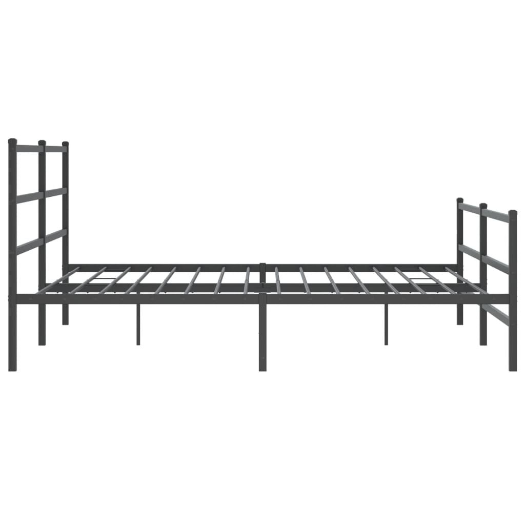 Metal Bed Frame without Mattress with Footboard Black 183x213cm