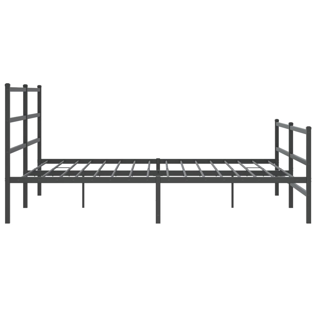 Metal Bed Frame without Mattress with Footboard Black 193x203cm