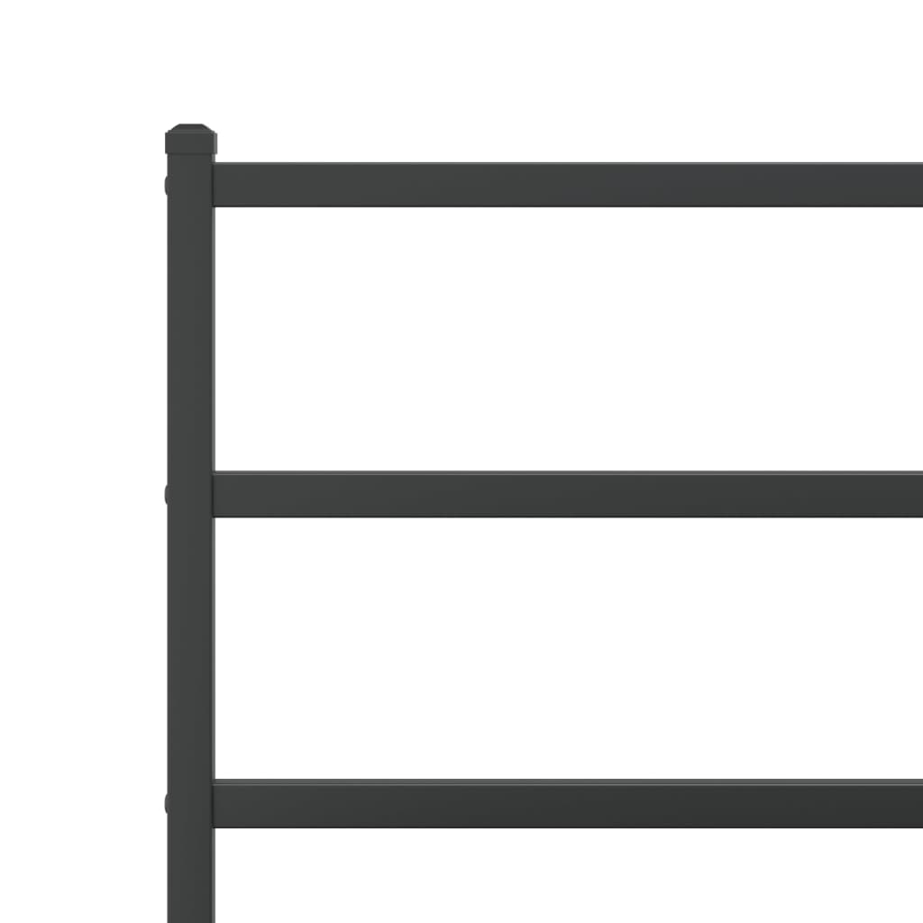 Metal Bed Frame without Mattress with Footboard Black 193x203cm