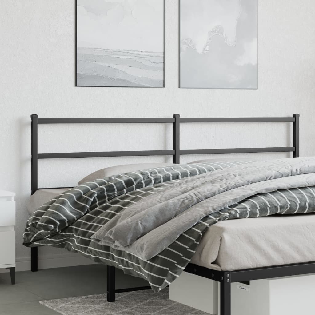 Metal Headboard Black 200 cm