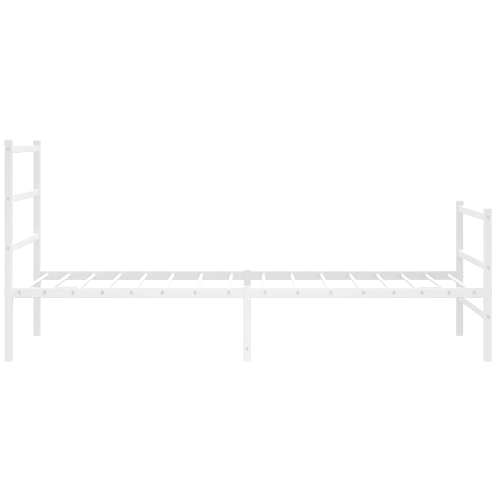 Metal Bed Frame without Mattress with Footboard White 100x200cm