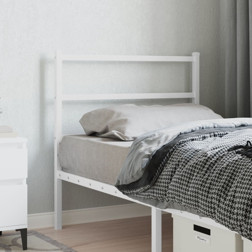 Metal Headboard White 90 cm