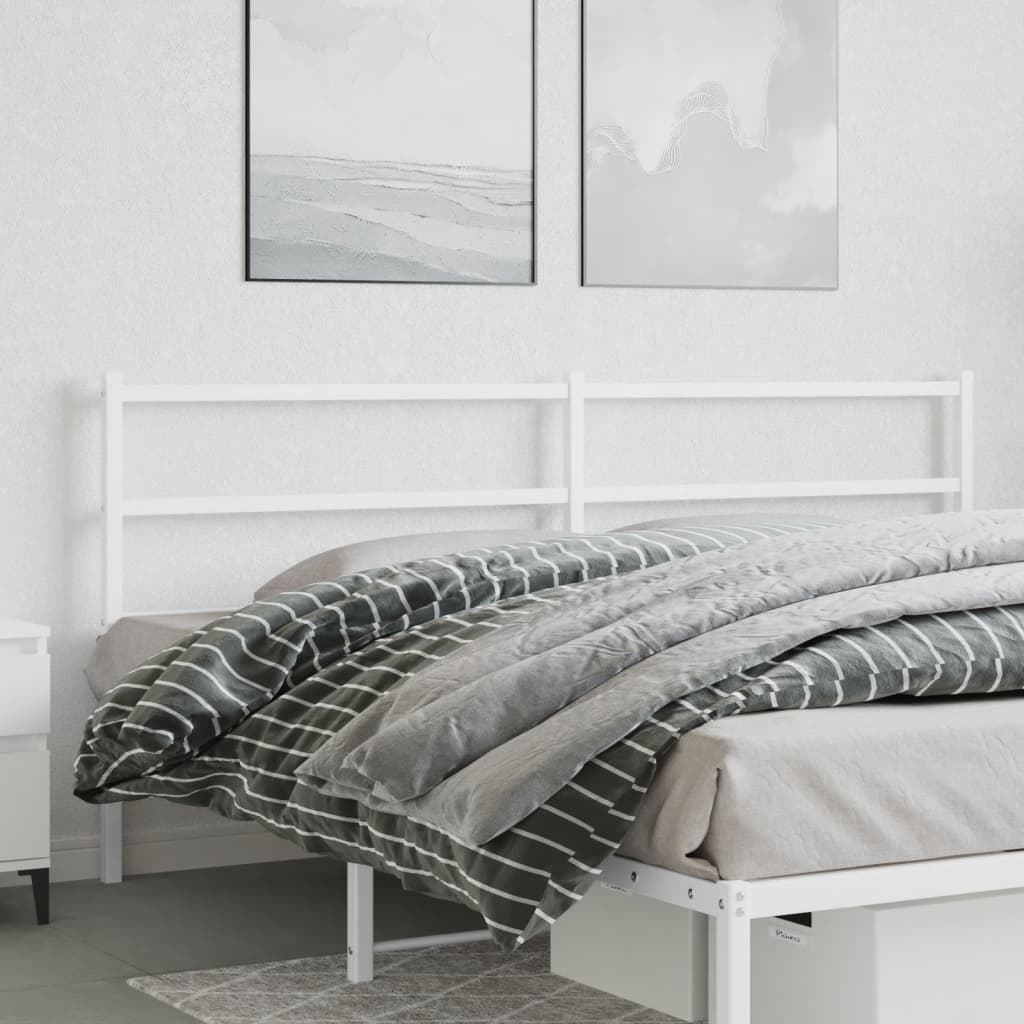 Metal Headboard White 200 cm