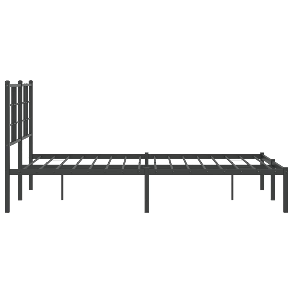 Metal Bed Frame without Mattress with Headboard Black 120x200cm