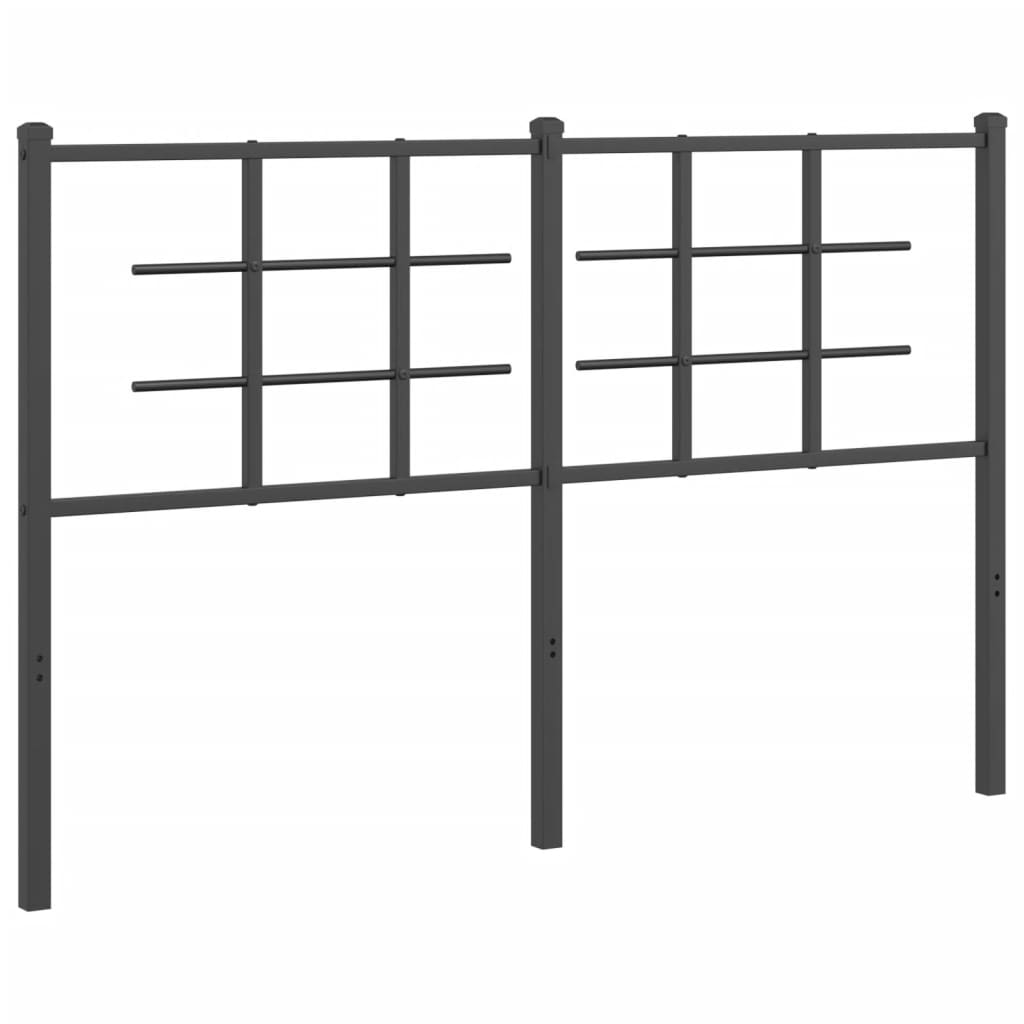 Metal Headboard Black 140 cm