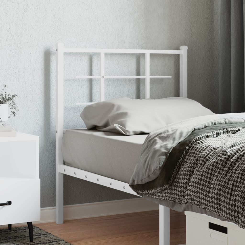 Metal Headboard White 75 cm