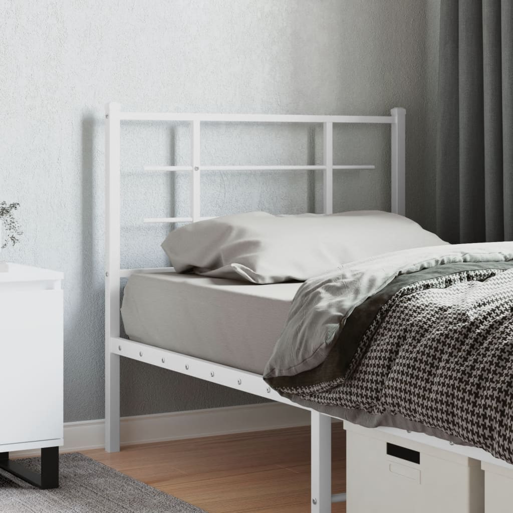 Metal Headboard White 100 cm