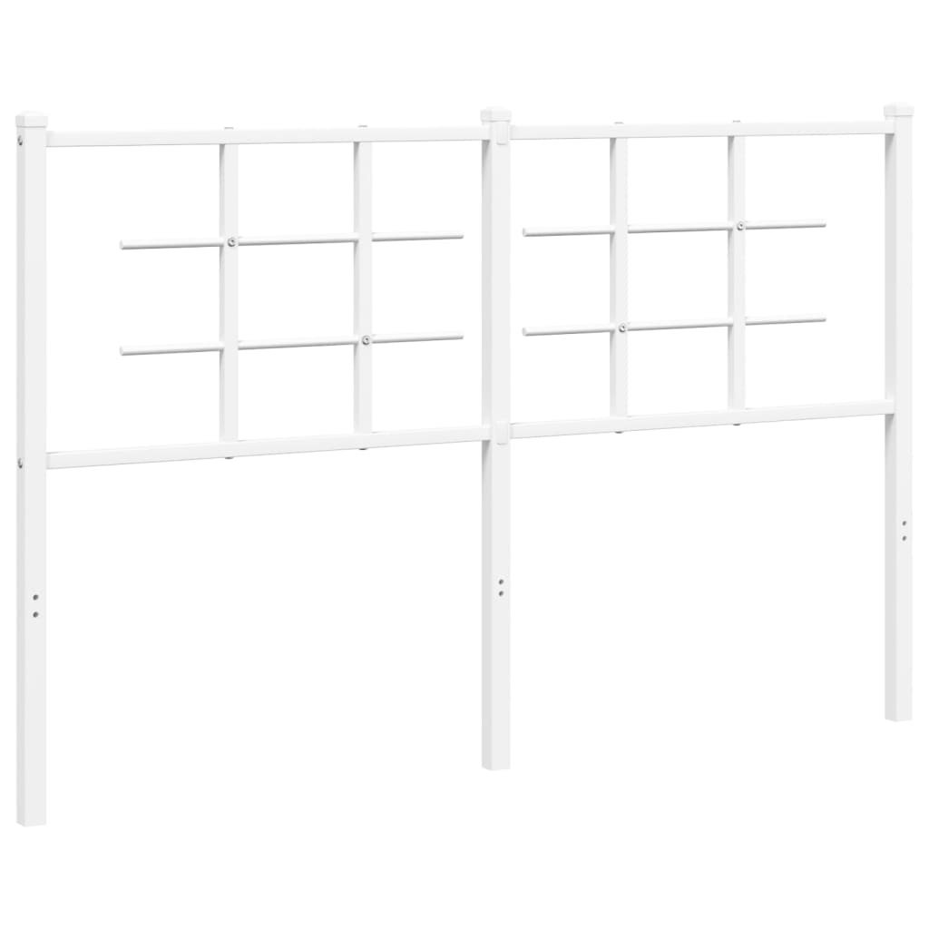 Metal Headboard White 135 cm