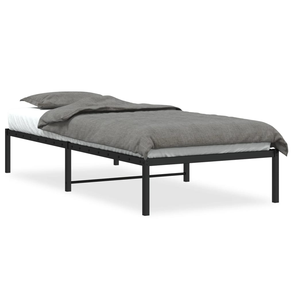 Metal Bed Frame without Mattress Black 90x190cm