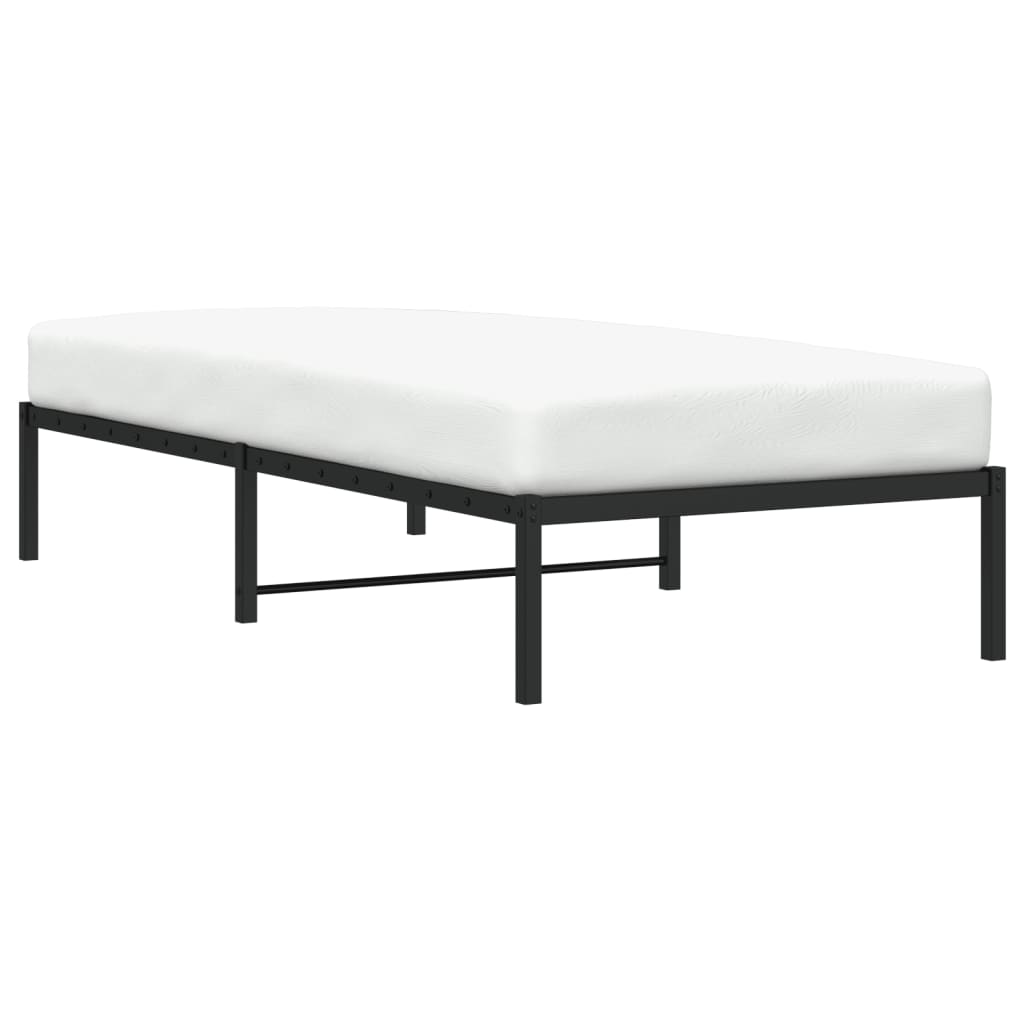 Metal Bed Frame without Mattress Black 90x190cm